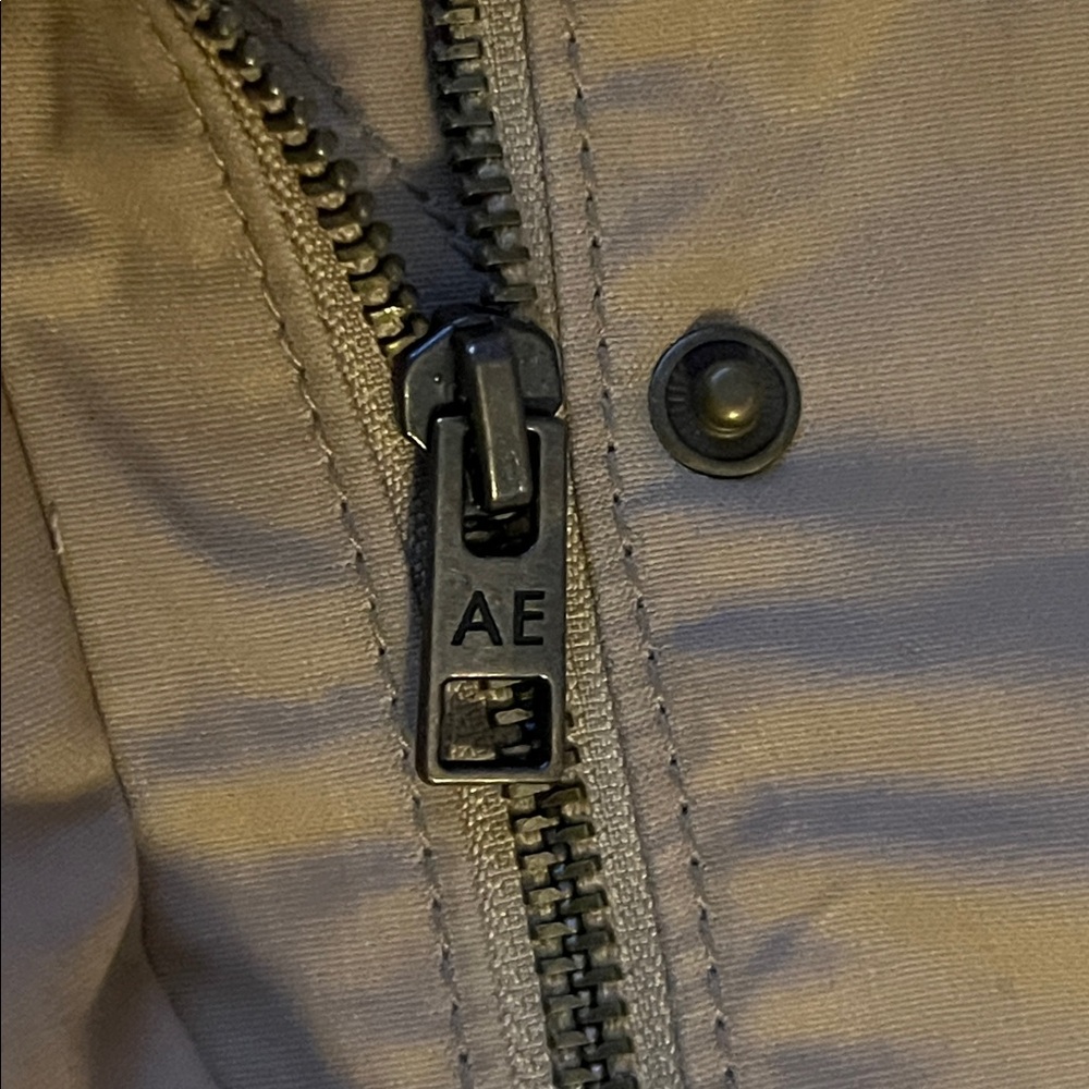 LK NW 🦅 AMERICAN EAGLE COTTON KHAKI CAMEL TAN LINED JACKET w/CORDUROY COLLAR XXL - Picture 9 of 15